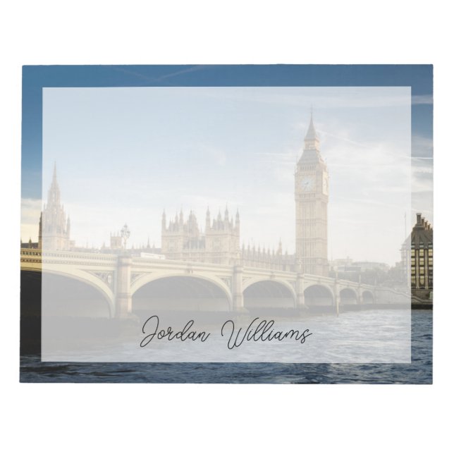 Monuments | Big Ben, London England Notepad (Front)