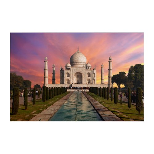 Monuments  Colorful View of the Taj Mahal Acrylic Print
