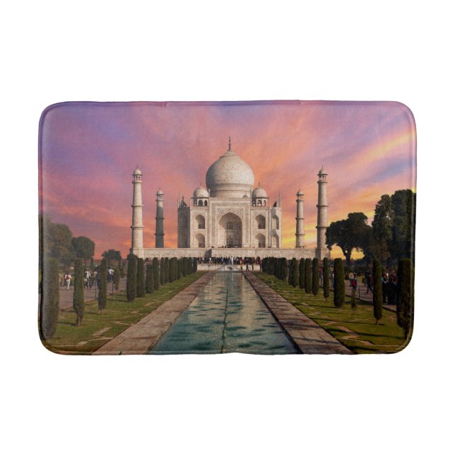 Monuments | Colorful View of the Taj Mahal Bath Mat (Front)