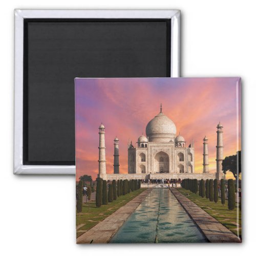 Monuments  Colorful View of the Taj Mahal Magnet