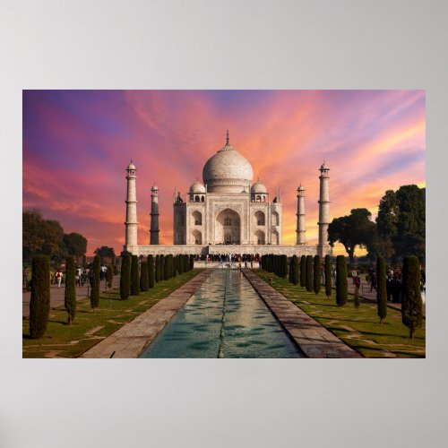 Monuments  Colorful View of the Taj Mahal Poster
