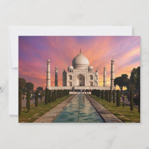 Monuments Colorful View of the Taj Mahal Thank You Card