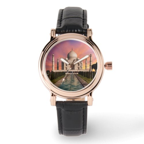 Monuments  Colorful View of the Taj Mahal Watch
