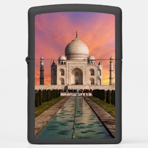Monuments  Colorful View of the Taj Mahal Zippo Lighter