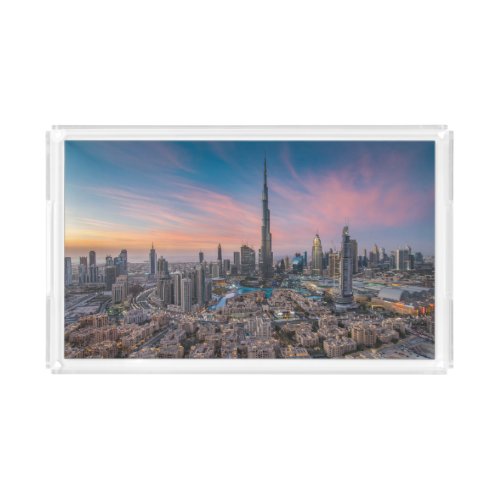 Monuments  Dubai Cityscape Acrylic Tray