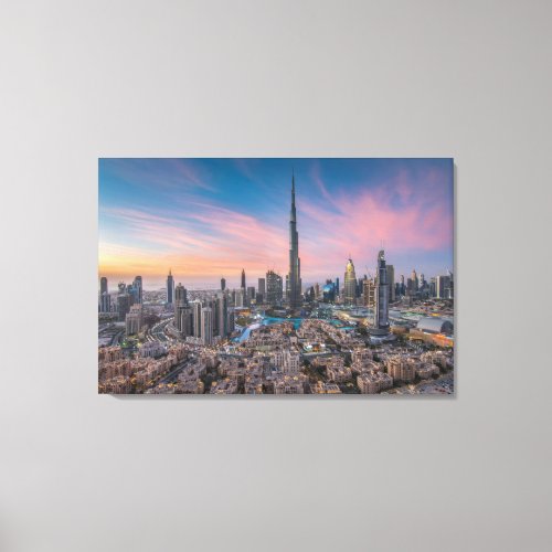 Monuments  Dubai Cityscape Canvas Print