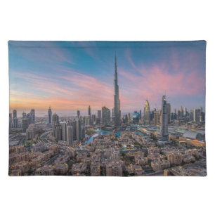 Monuments Dubai Cityscape Cloth Placemat