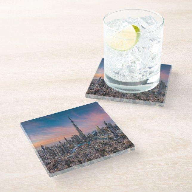 Monuments | Dubai Cityscape Glass Coaster (Angled)