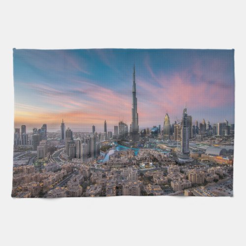 Monuments  Dubai Cityscape Kitchen Towel