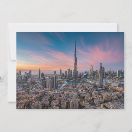 Monuments  Dubai Cityscape Thank You Card