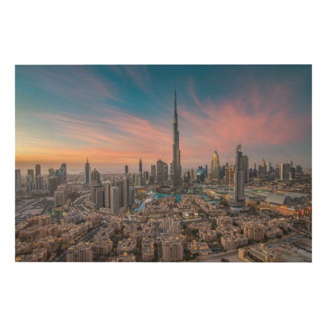 Monuments | Dubai Cityscape Wood Wall Art (Front)