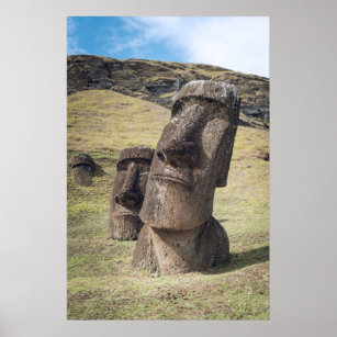 Monuments   Easter Island, Chile Poster