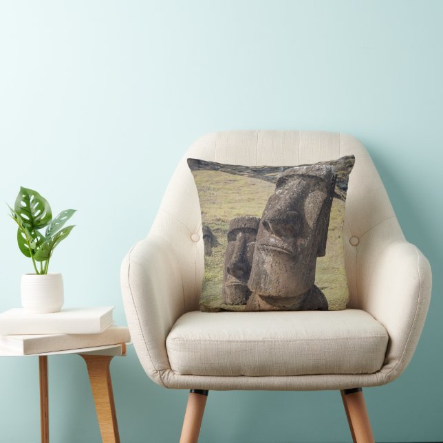 Monuments | Easter Island, Chile Throw Pillow (Chair)