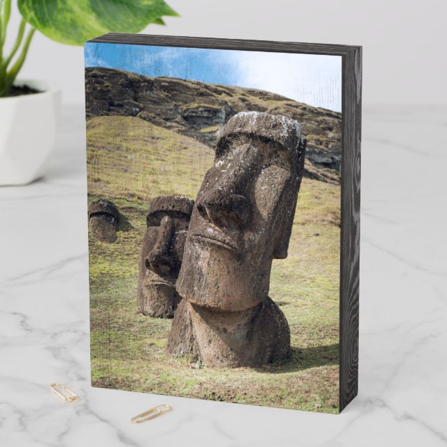 Monuments | Easter Island, Chile Wooden Box Sign (In Situ Vertical)