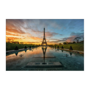 Monuments Eiffel Tower Sunrise Acrylic Print
