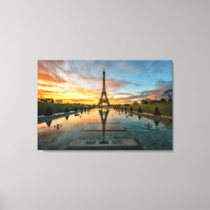Monuments Eiffel Tower Sunrise Canvas Print