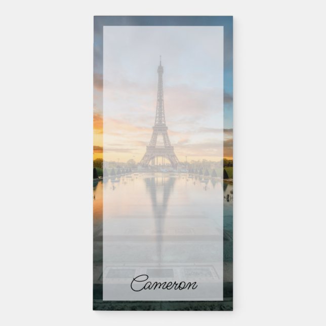 Monuments | Eiffel Tower Sunrise Magnetic Notepad (Front)