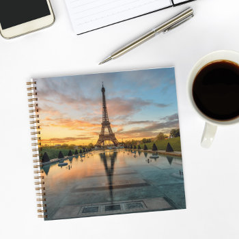 Monuments | Eiffel Tower Sunrise Notebook by intothewild at Zazzle