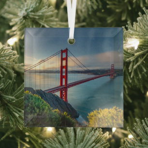 Monuments   Golden Gate San Francisco Glass Ornament