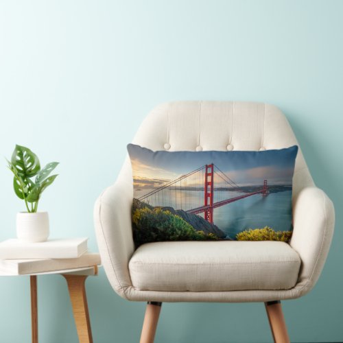 Monuments  Golden Gate San Francisco Lumbar Pillow