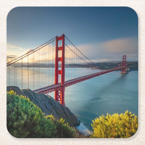 Monuments  Golden Gate San Francisco Square Paper Coaster