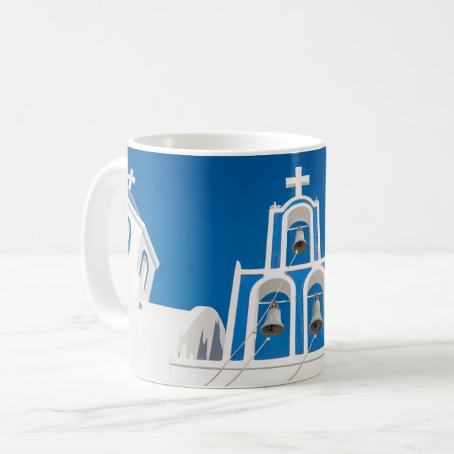 Monuments | Greek Blue Dome Church Coffee Mug (Front Left)