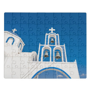 Monuments Greek Blue Dome Church Jigsaw Puzzle