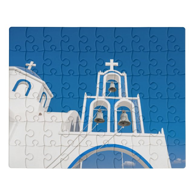 Monuments | Greek Blue Dome Church Jigsaw Puzzle (Puzzle Horizontal)