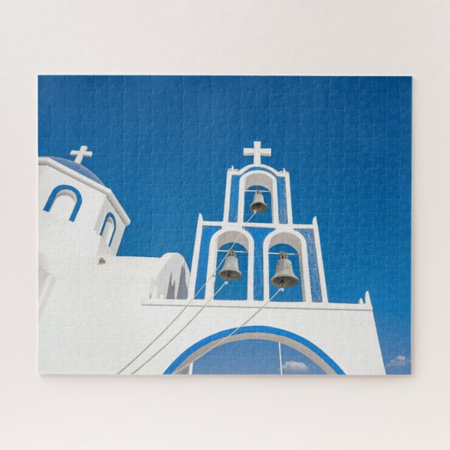 Monuments | Greek Blue Dome Church Jigsaw Puzzle (Horizontal)