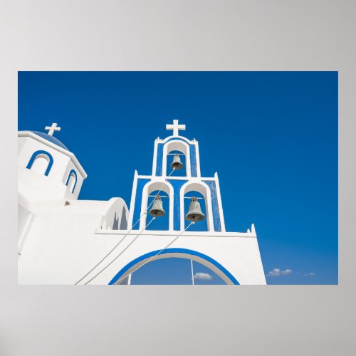 Monuments  Greek Blue Dome Church Poster