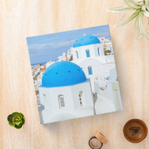 Monuments   Greek Blue Domed Churches 3 Ring Binder