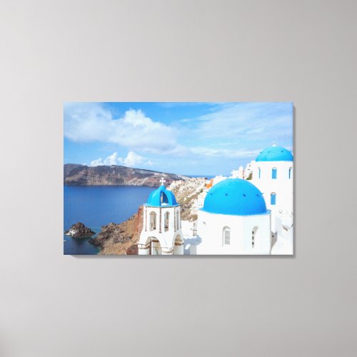 Monuments  Greek Blue Domed Churches Canvas Print