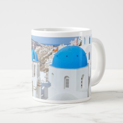 Monuments  Greek Blue Domed Churches Giant Coffee Mug