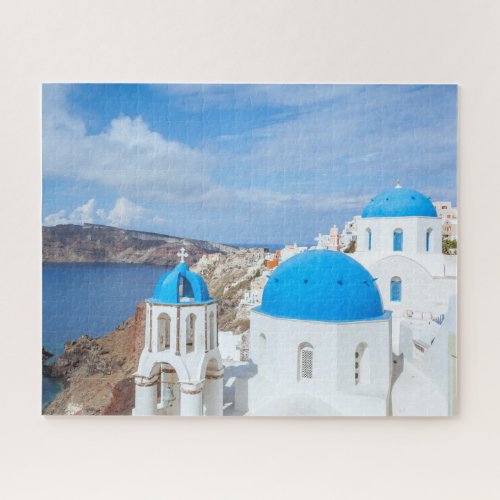 Monuments  Greek Blue Domed Churches Jigsaw Puzzle