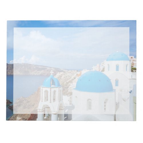 Monuments  Greek Blue Domed Churches Notepad