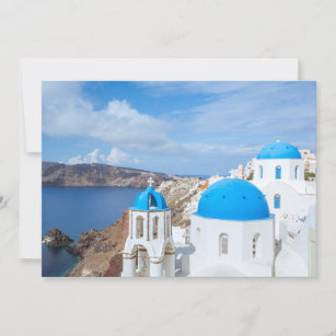 Monuments   Greek Blue Domed Churches Thank You Card