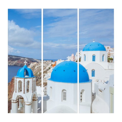Monuments  Greek Blue Domed Churches Triptych