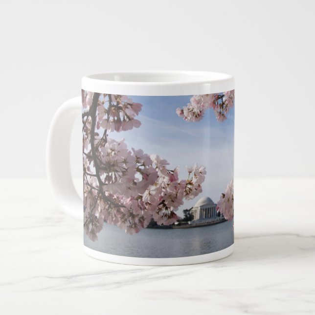 Monuments | Jefferson Memorial Cherry Blossoms Giant Coffee Mug (Front Left)