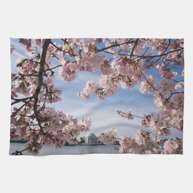 Monuments | Jefferson Memorial Cherry Blossoms Kitchen Towel (Horizontal)