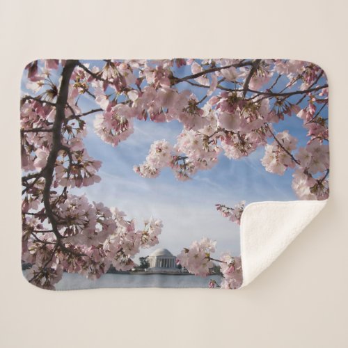 Monuments  Jefferson Memorial Cherry Blossoms Sherpa Blanket