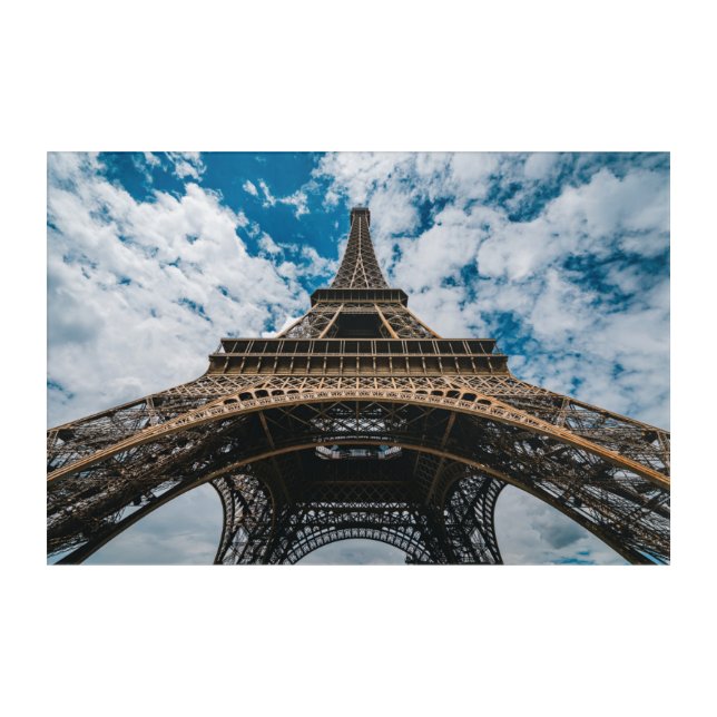Monuments | Looking Up at the Eiffel Tower Acrylic Print (Front)