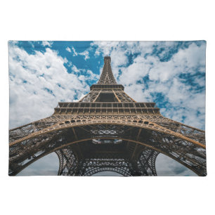 Monuments Looking Up at the Eiffel Tower Cloth Placemat