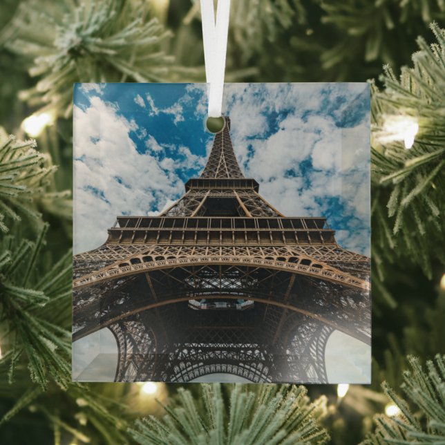 Monuments | Looking Up at the Eiffel Tower Glass Ornament (Insitu)