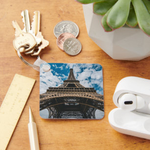 Monuments Looking Up at the Eiffel Tower Keychain