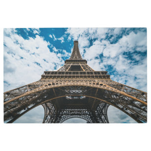 Monuments Looking Up at the Eiffel Tower Metal Print