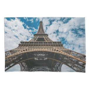 Monuments   Looking Up at the Eiffel Tower Pillow Case