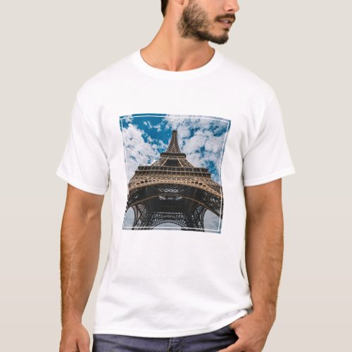 Monuments  Looking Up at the Eiffel Tower T_Shirt