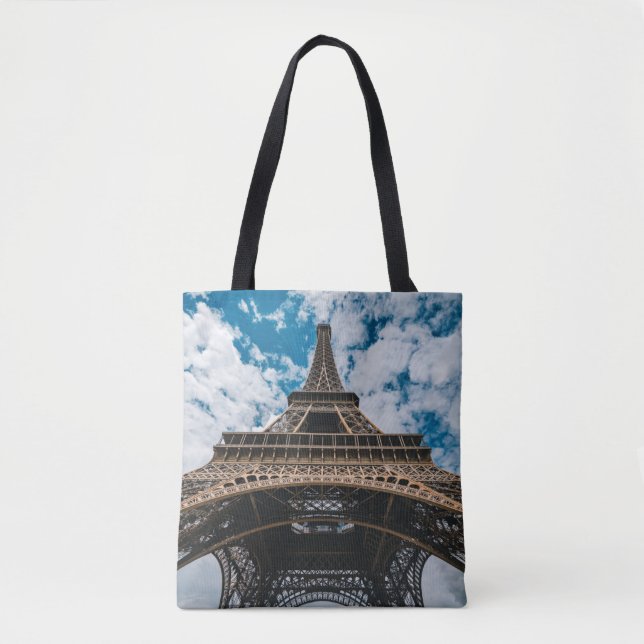 Monuments | Looking Up at the Eiffel Tower Tote Bag (Front)