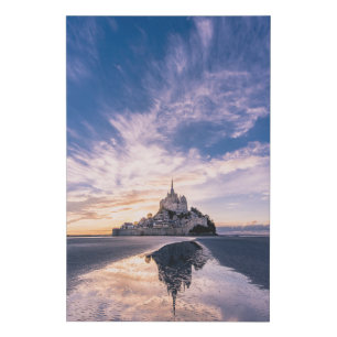 Monuments   Mont Saint-Michel, Normandy France Faux Canvas Print