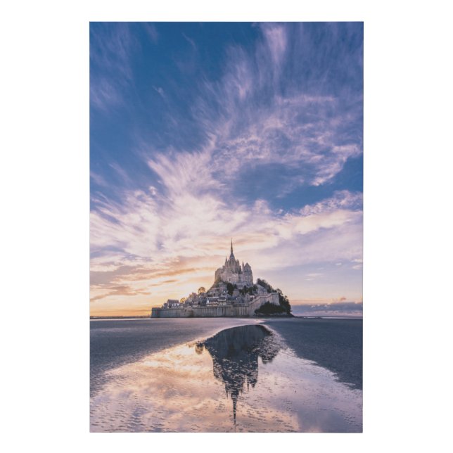 Monuments | Mont Saint-Michel, Normandy France Faux Canvas Print (Front)